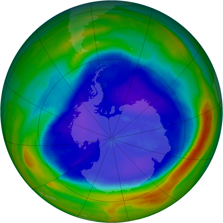 Antarctic ozone map for 11 September 1998